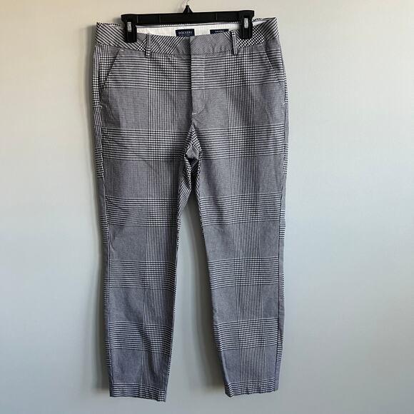 Dockers Slim Ankle Pants White Black Plaid Houndstooth 8 - Picture 3 of 8